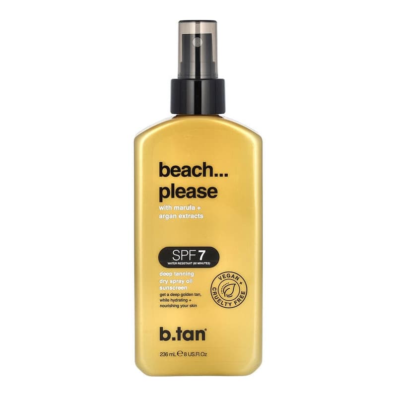 Beach...Please, Dry Spray Oil Sunscreen, SPF 7, Deep Tanning
