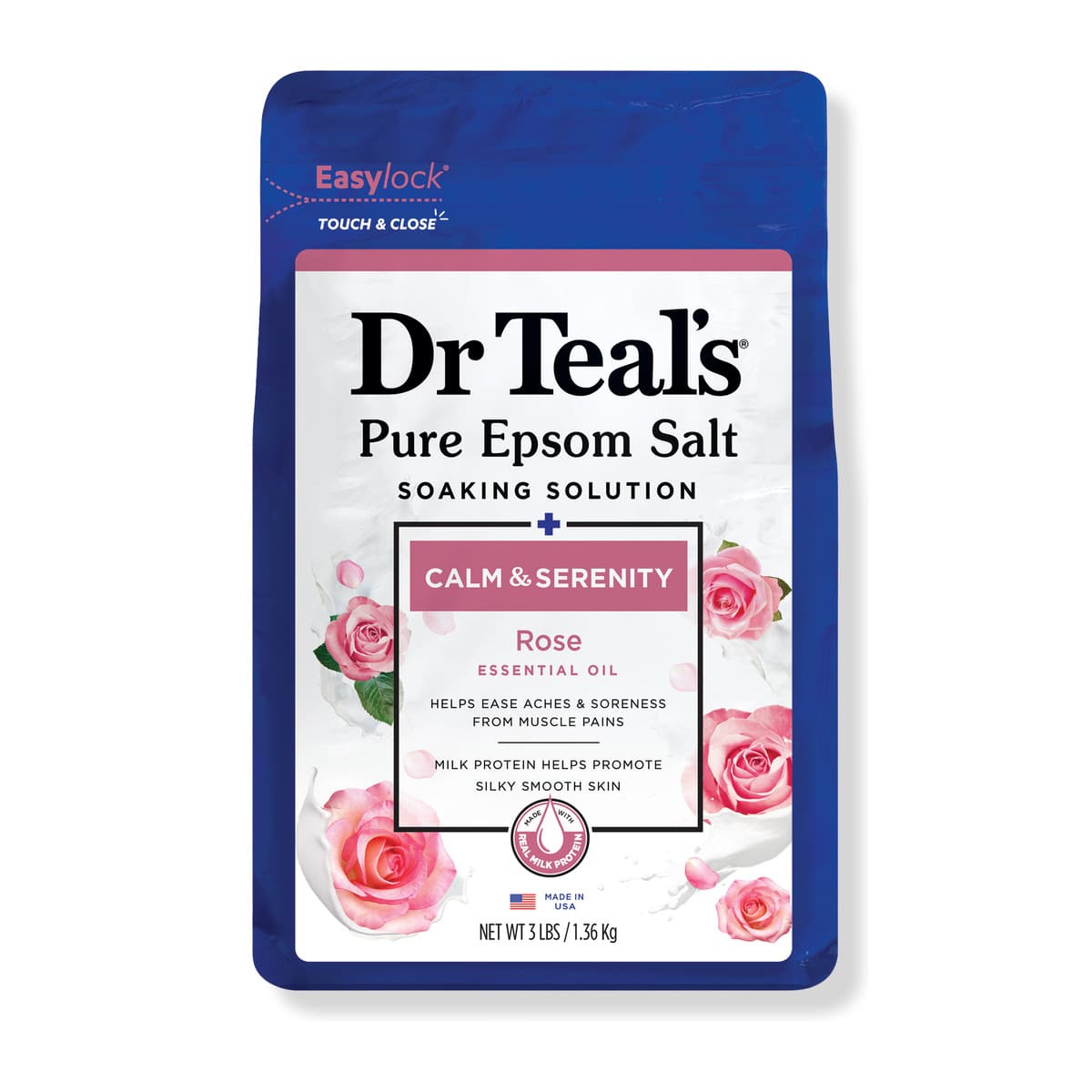 Pure Epsom Salt Soak, Calm & Serenity with Rose Essential Oil