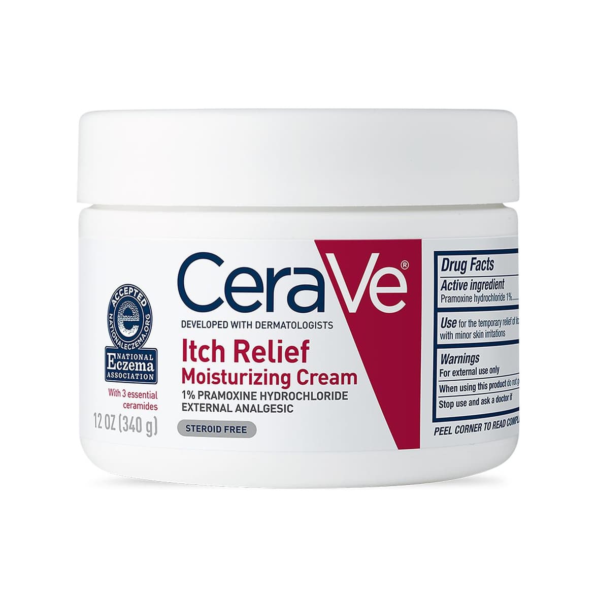 Itch Relief Moisturizing Cream with Pramoxine Hydrochloride for Dry Skin