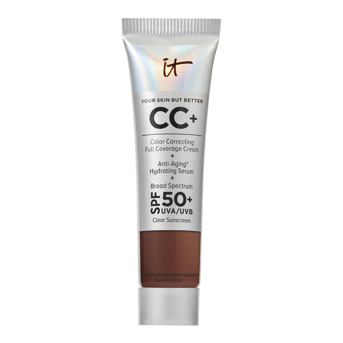 Mini CC+ Cream Full Coverage Color Correcting Foundation with SPF 50+, Deep Bronze