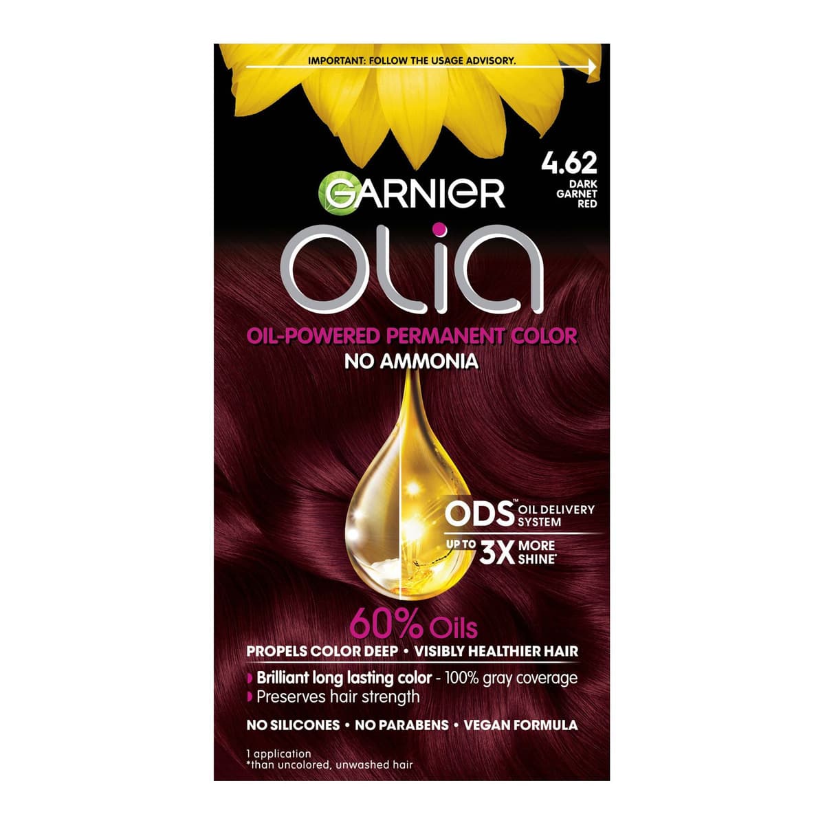 Olia Brilliant Color, #4.62 Dark Garnet Red