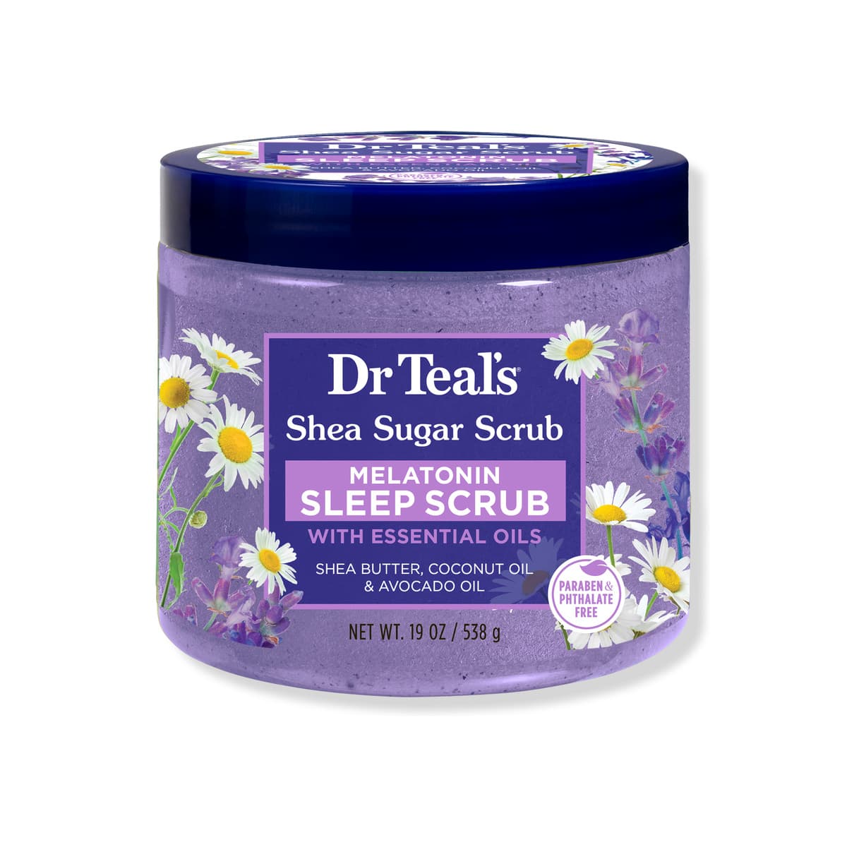 Shea Sugar Body Scrub with Melatonin, Lavender and Chamomile Essential Oils