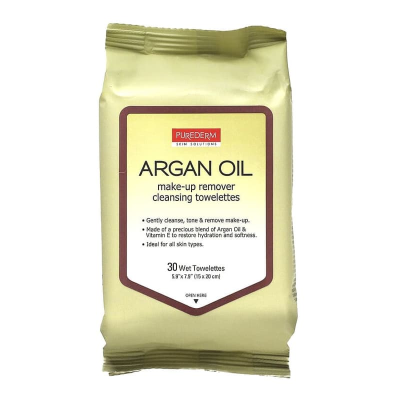 Make-Up Remover Cleansing Towelettes, Argan Oil
