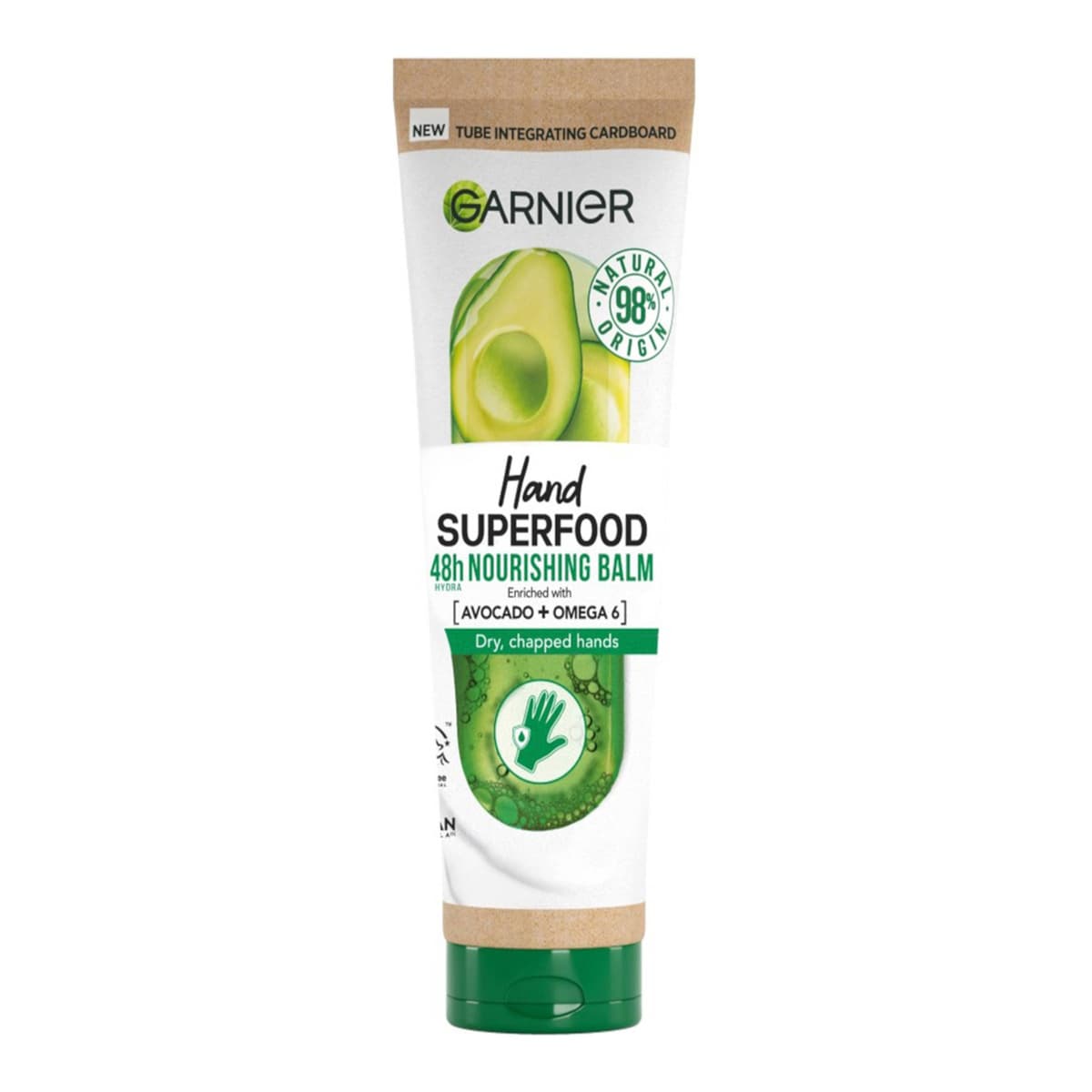 Vegan Hand Superfood, Nourishing Hand Cream with Avocado and Omega 6 for Dry Hands