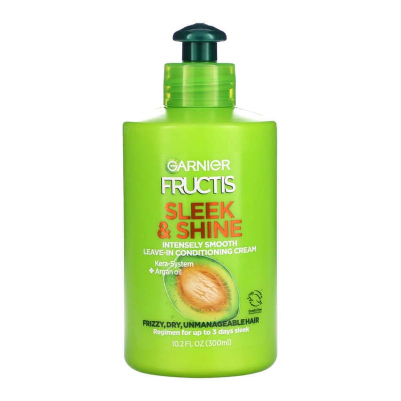 Fructis, Sleek & Shine, Intensely Smooth Leave-In Conditioning Cream, Frizzy, Dry, Unmanageable Hair