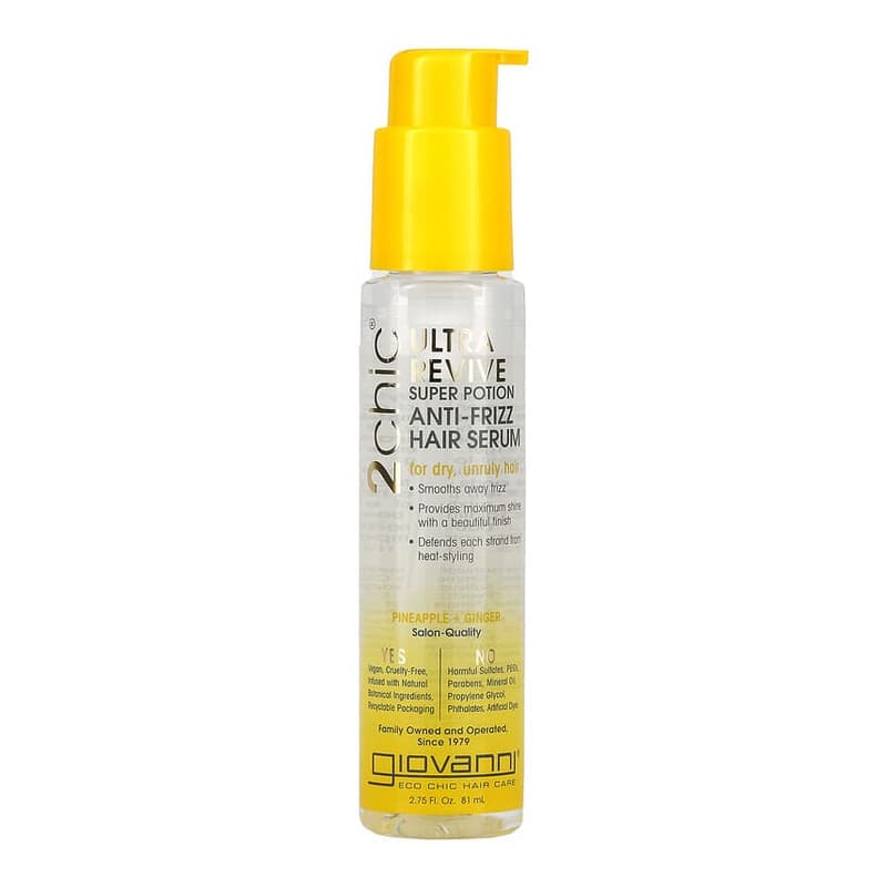 2chic, Ultra-Revive Super Potion Anti-Frizz Hair Serum, Pineapple + Ginger