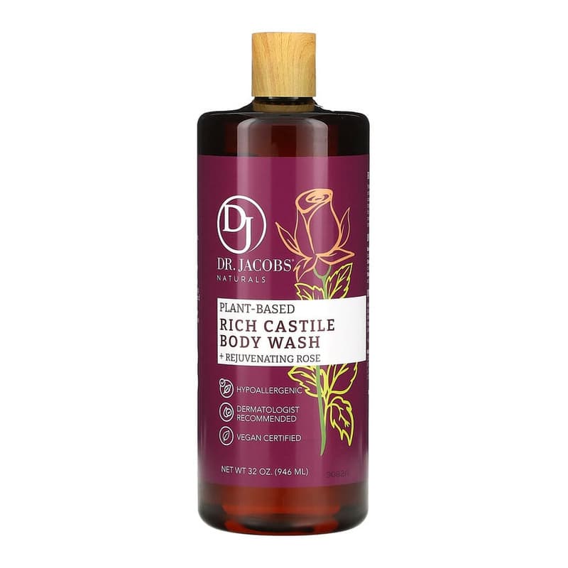 Plant-Based Rich Castile Body Wash, Rejuvenating Rose