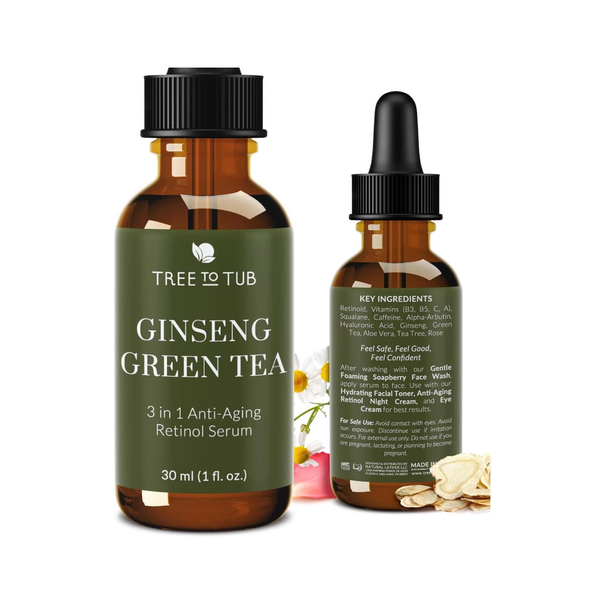 Retinol, Vitamin C, Hyaluronic Acid Serum for Face & Wrinkles - Hydrating Serum for Dry & Sensitive Skin, Night Serum for Women & Men