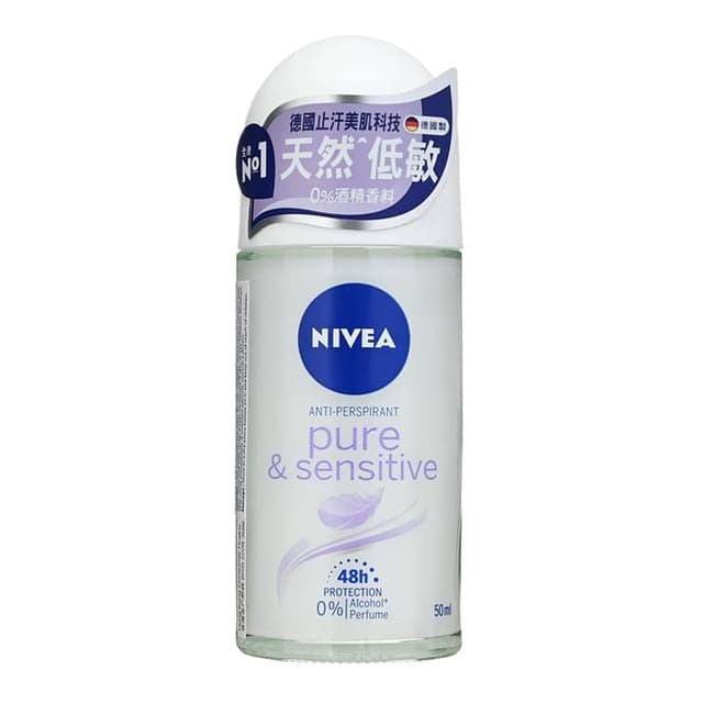 48H Deodorant Roll On, Pure & Sensitive