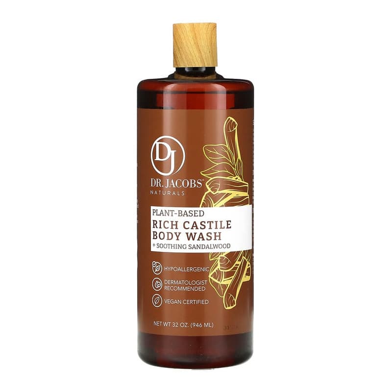 Plant-Based Rich Castile Body Wash, Soothing Sandalwood