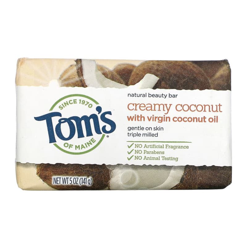 Natural Beauty Bar Soap, Creamy Coconut with Virgin Coconut Oil