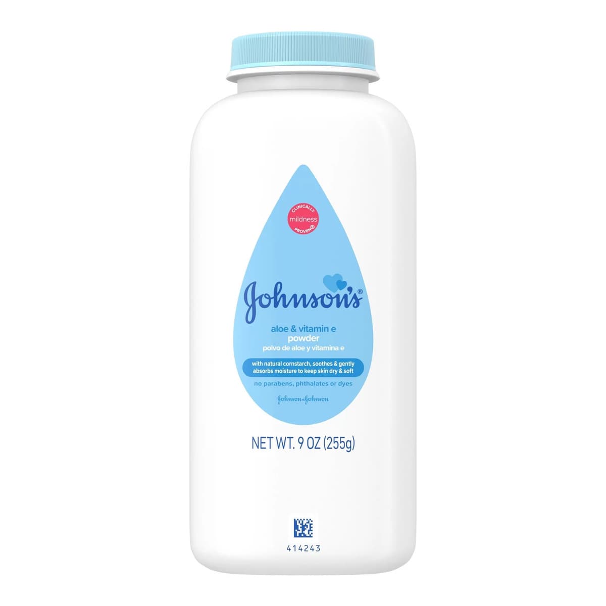Naturally Derived Cornstarch Baby Powder, Aloe & Vitamin E, Hypoallergenic