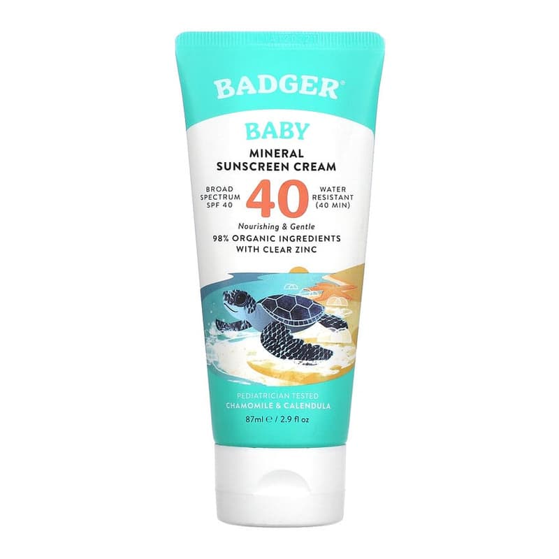Baby Mineral Sunscreen Cream, SPF 40, Chamomile & Calendula