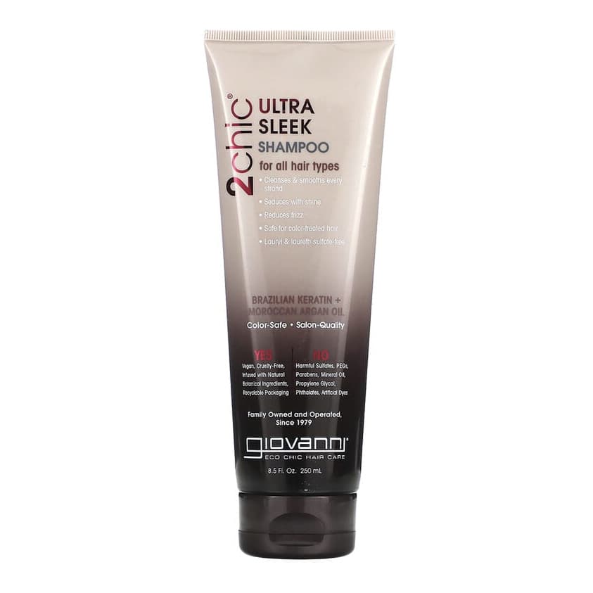 2chic, Ultra Sleek Shampoo, For All Hair Types, Brazilian Keratin + Moroccan Argan Oil