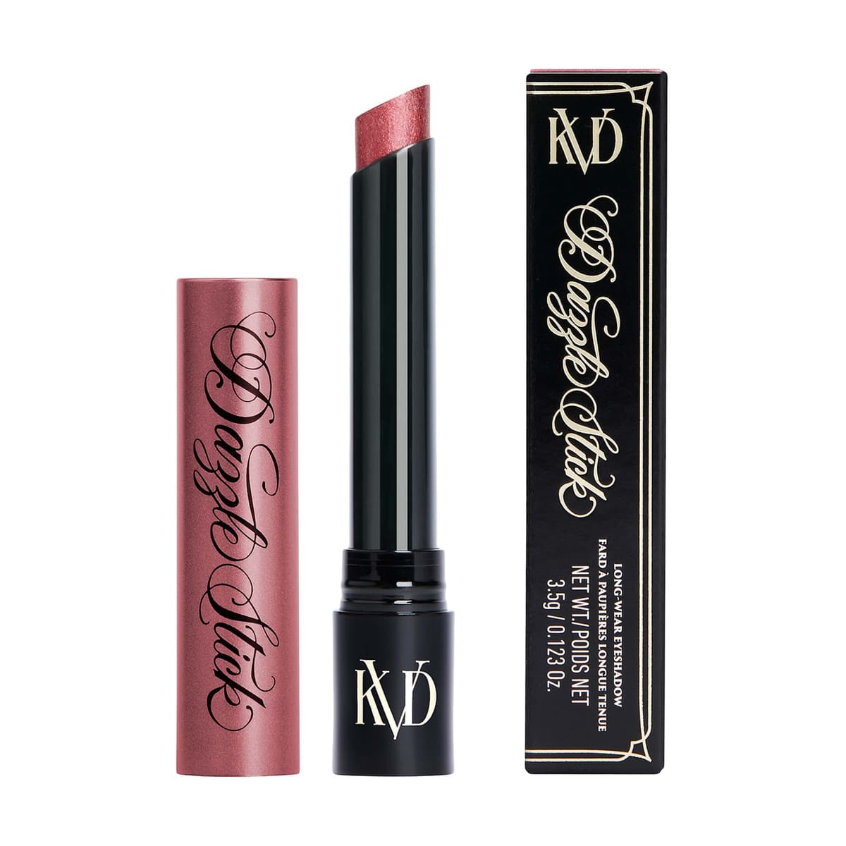Dazzle Vegan Long-Wear Eyeshadow Stick, Heat Burst - bold ruby