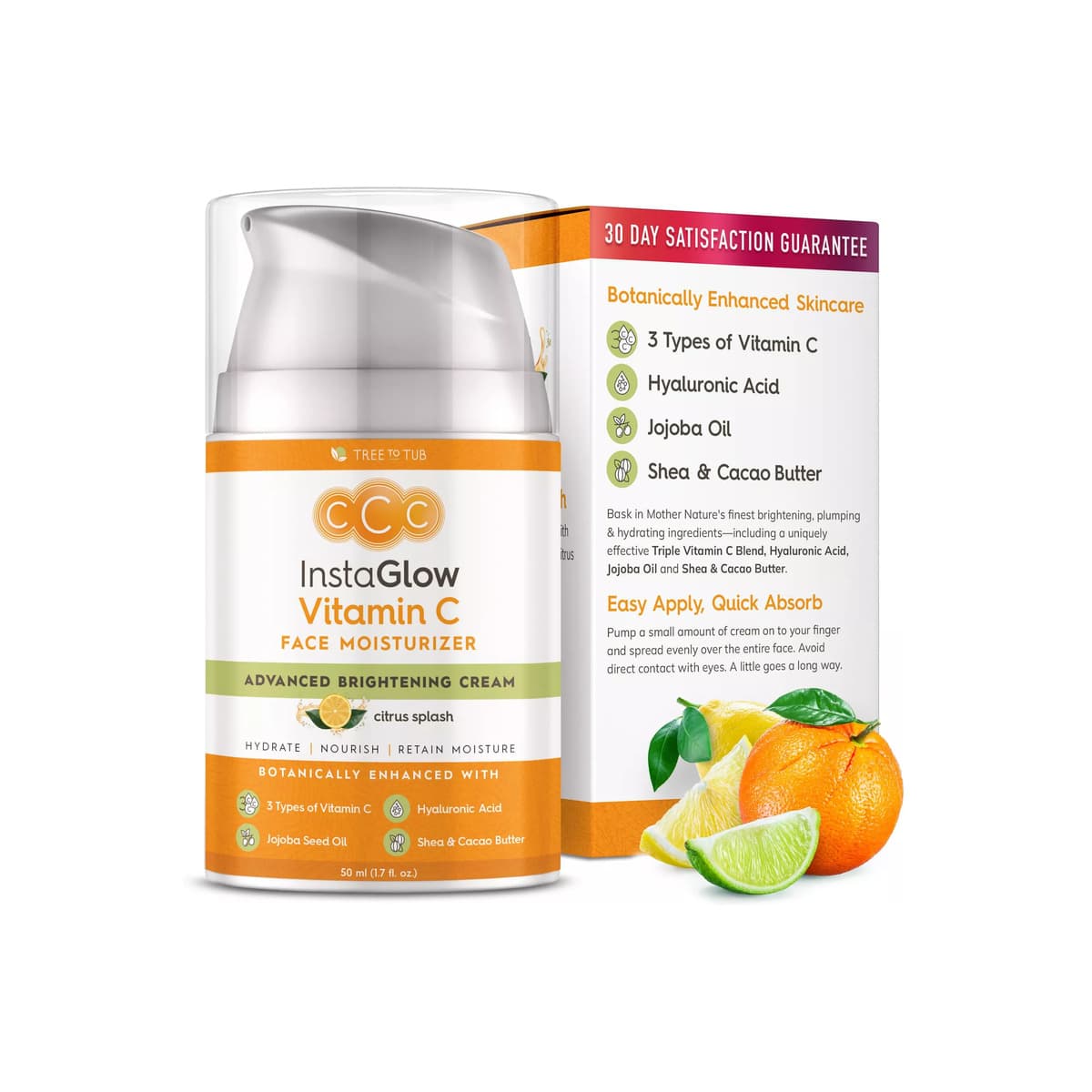 Vitamin C Face Cream - Triple Action Vitamin C Moisturizer for Face, Brightening Vitamin C Face Lotion, Face Moisturizer for Women