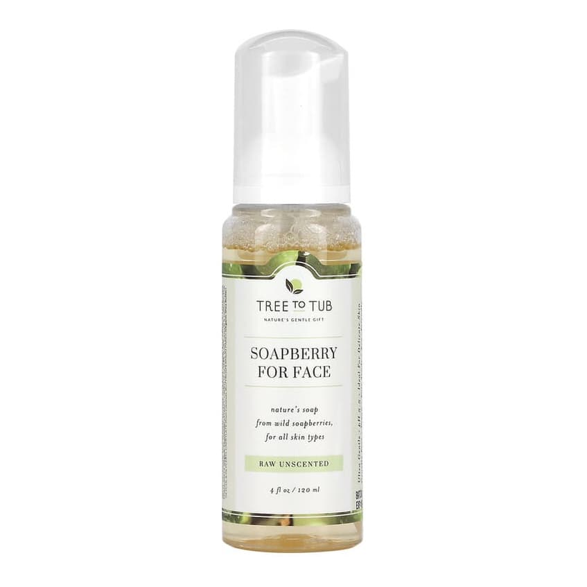 Soapberry Gentle Foaming Face Wash Cleanser, Moisturizing, pH Balanced for Dry Sensitive Skin, Unscented