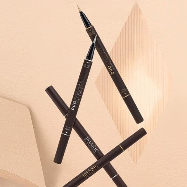 Long Lasting Duo Eyeliner (Matte / Shine), #2 Black Matte / Golden Shine
