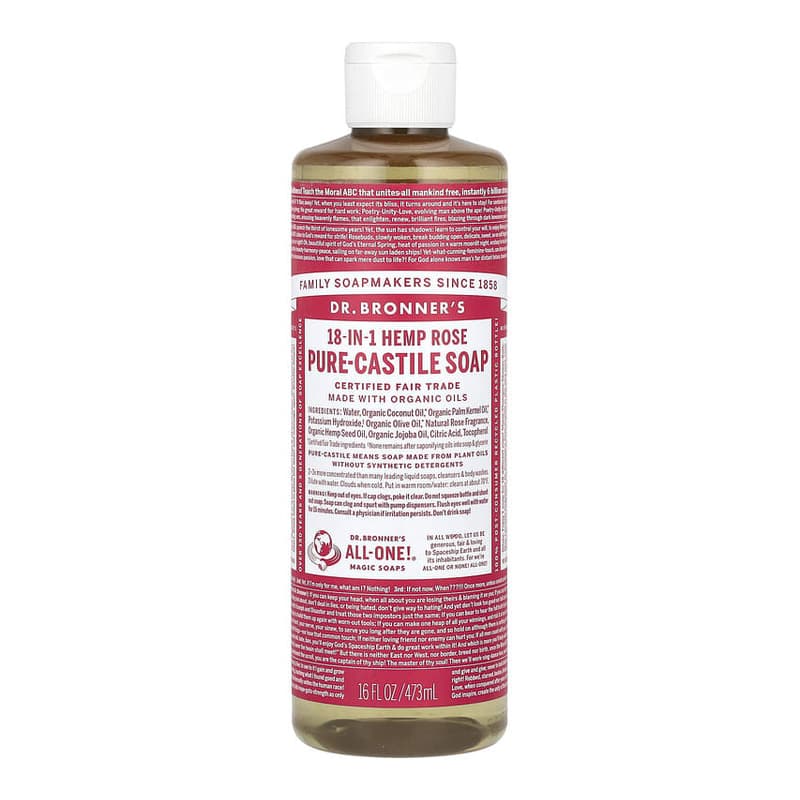 18-in-1 Hemp Pure-Castile Soap, Rose