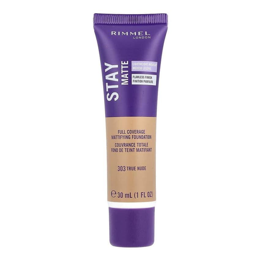 Stay Matte, Full Coverage Mattifying Foundation, #303 True Nude