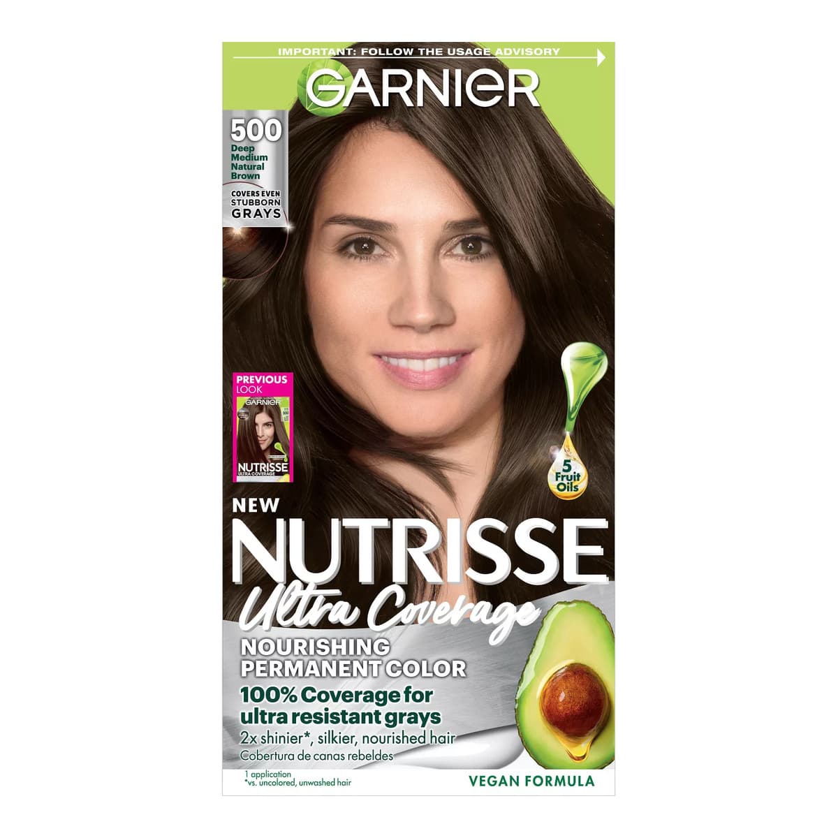 Nutrisse Ultra Coverage 100% Gray Coverage Permanent Hair Color - 500 Medium Brown