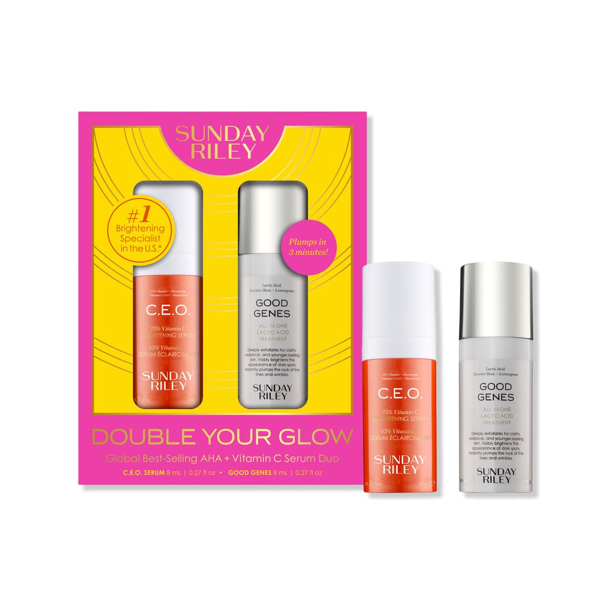 Double Your Glow AHA + Vitamin C Serum Duo