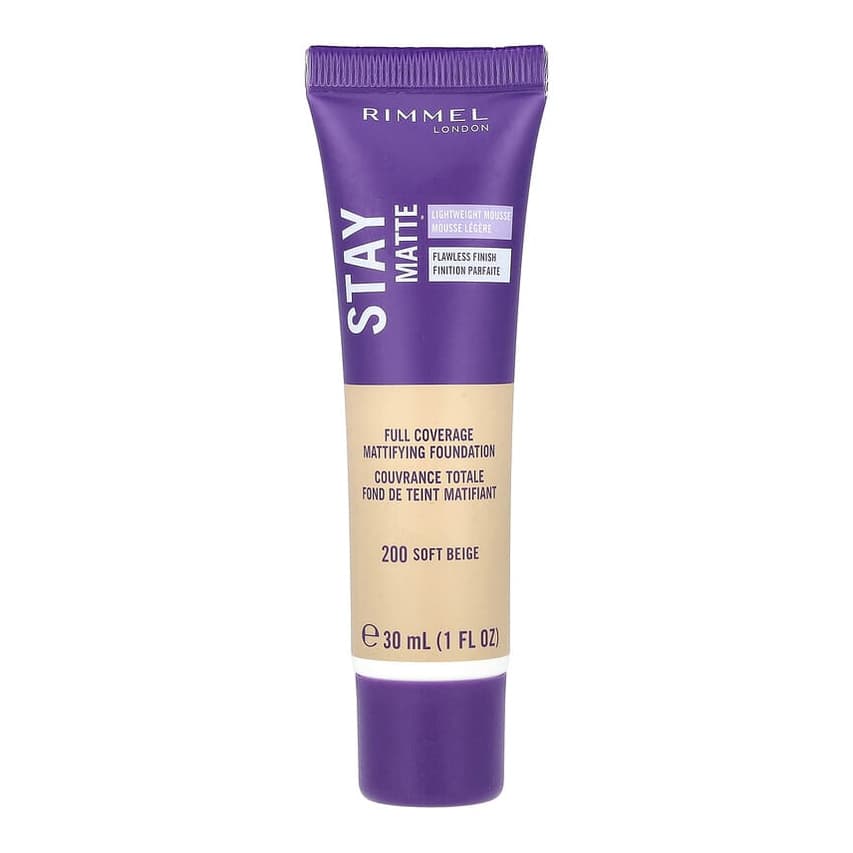 Stay Matte, Full Coverage Mattifying Foundation, #200 Soft Beige