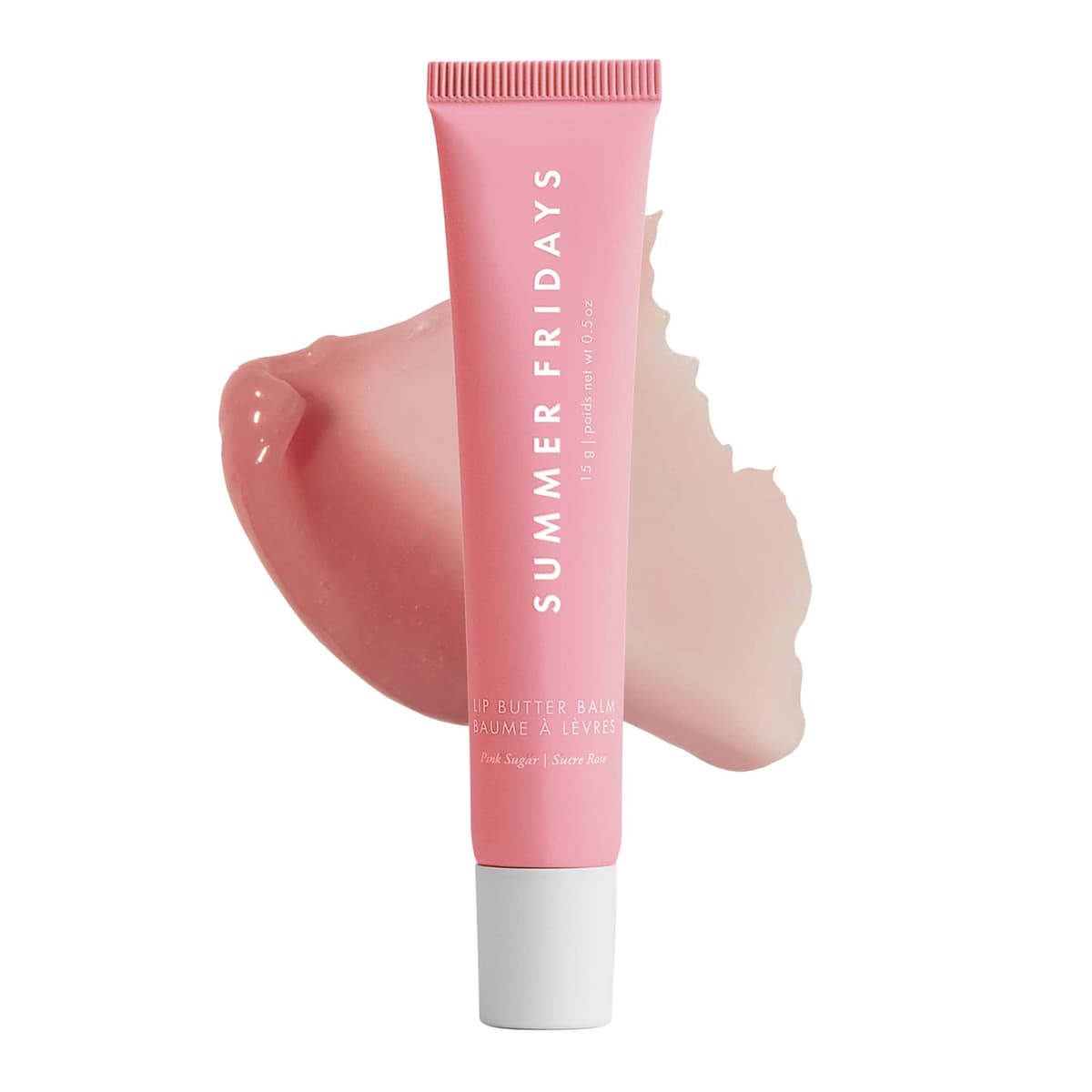 Lip Butter Balm for Hydration & Shine, Pink Sugar - sheer light pink