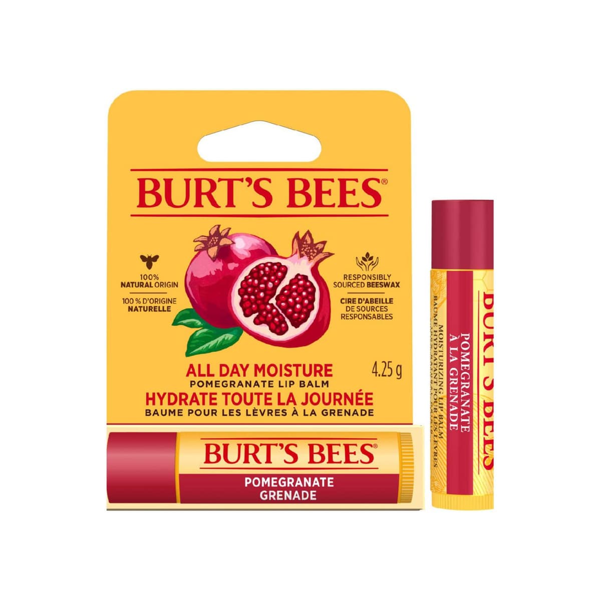 Burt’s Bees Moisturizing Pomegranate Lip Balm, 100% natural origin
