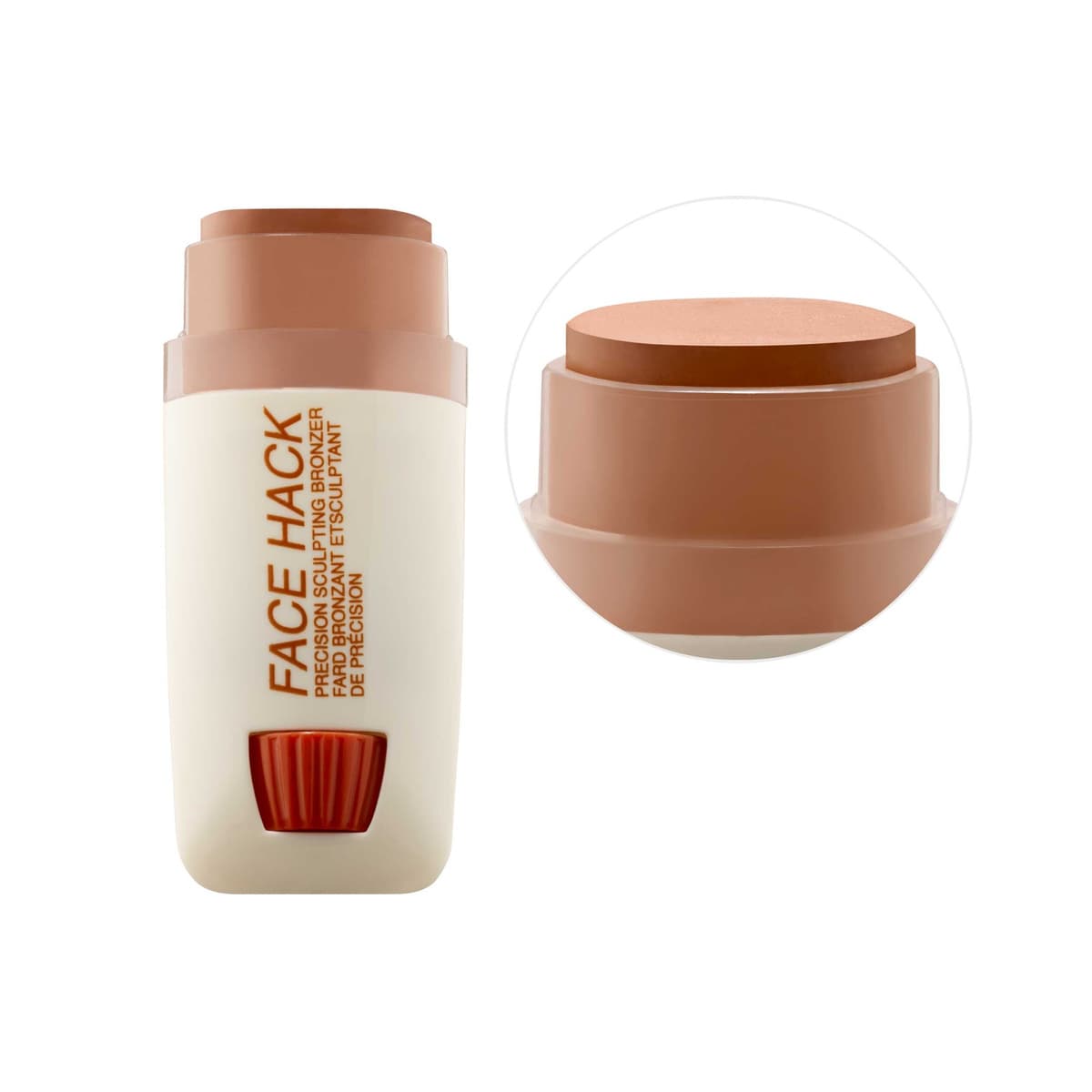 FACE HACK Precision Sculpting Cream Contour Bronzer Stick, Medium Tan