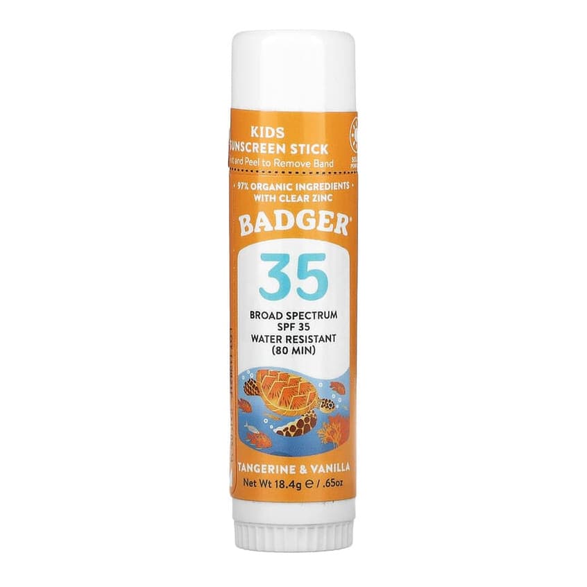 Kids, Sunscreen Stick, SPF 35, Tangerine & Vanilla