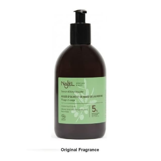 Organic Aleppo Liquid Soap 5% BLO, Original Fragrance