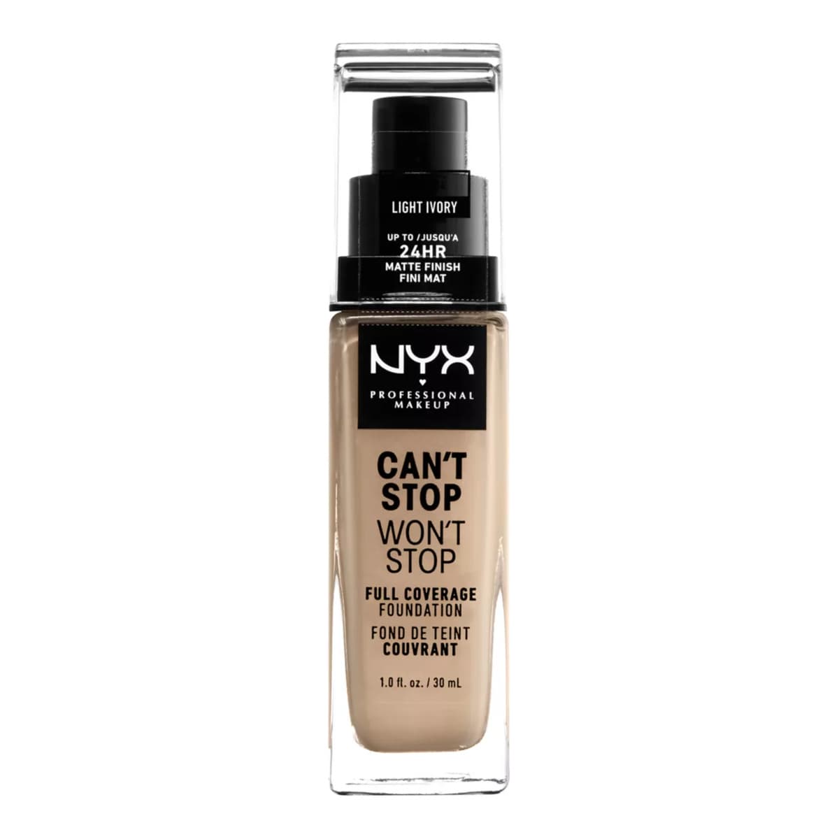 Can't Stop Won't Stop Full Coverage Foundation, Light Ivory
