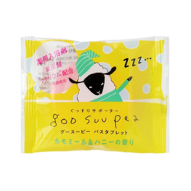 Goo Suu Pea Bicarbonate Bath Tablet, Chamomile & Honey