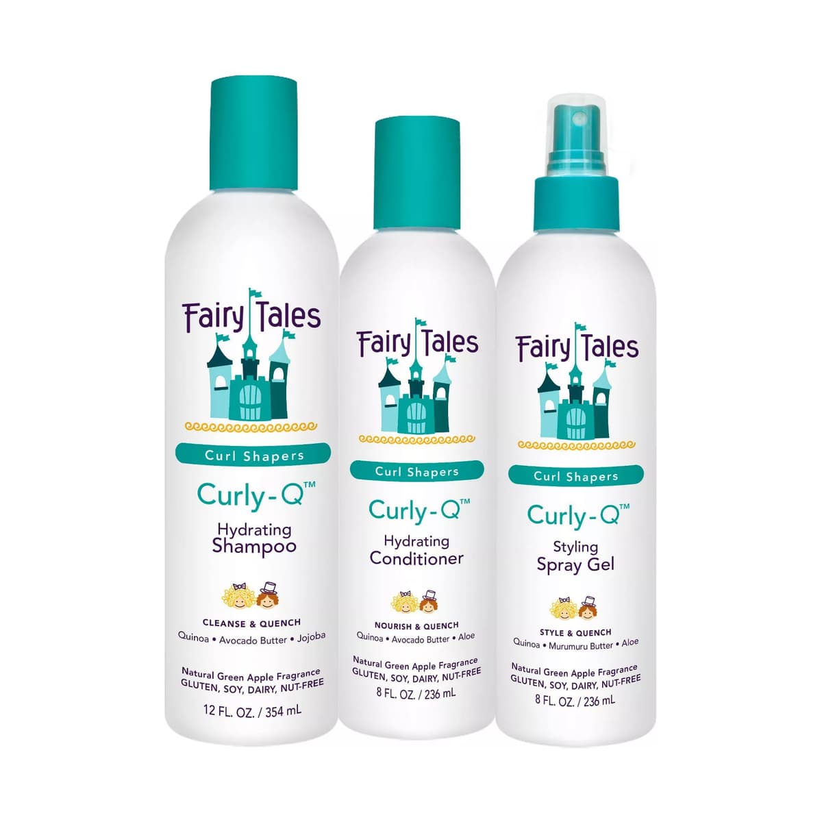 Curly-Q Hydrating Shampoo + Conditioner + Styling Spray Gel