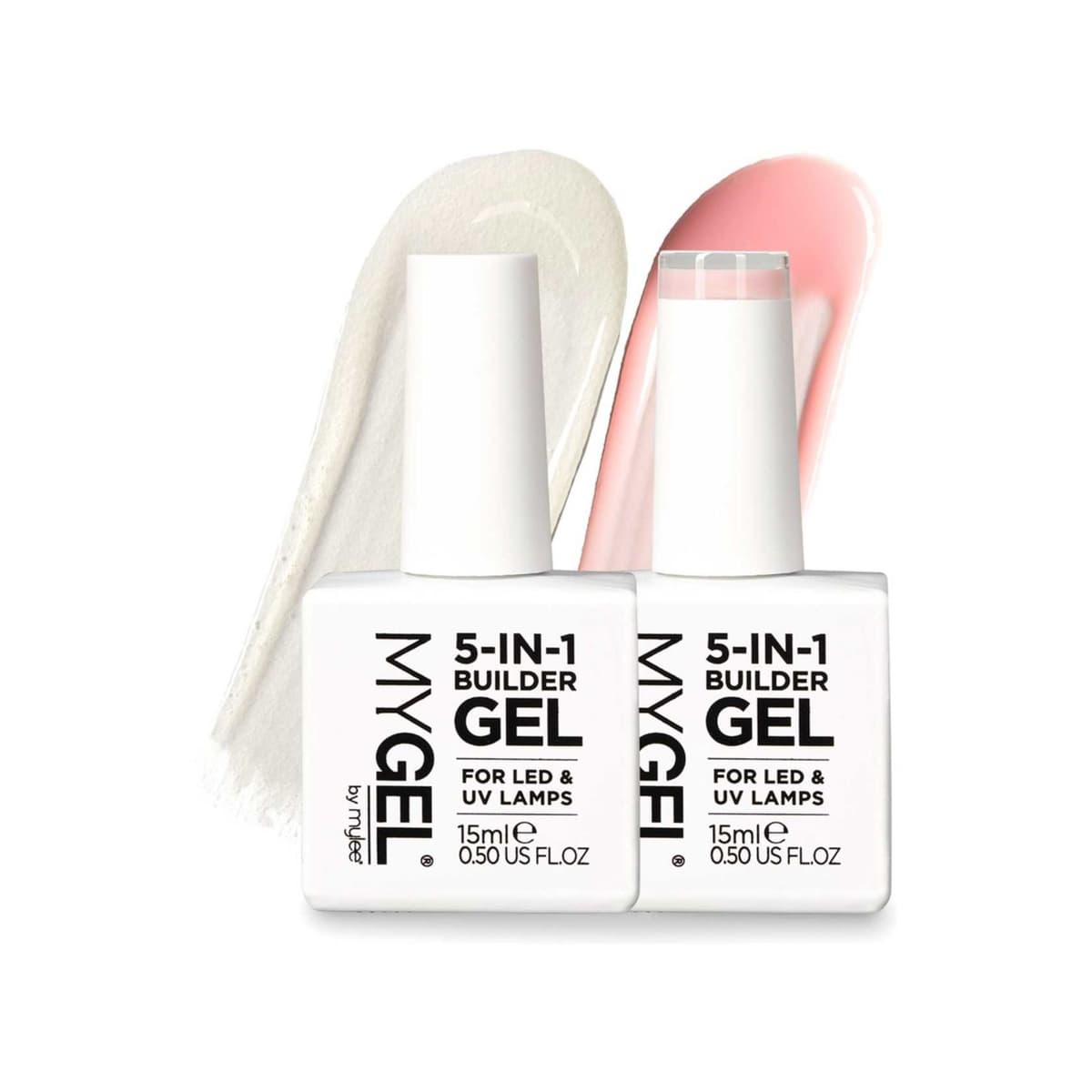 5 in 1 Builder Gel Duo (Clear/Light Pink)