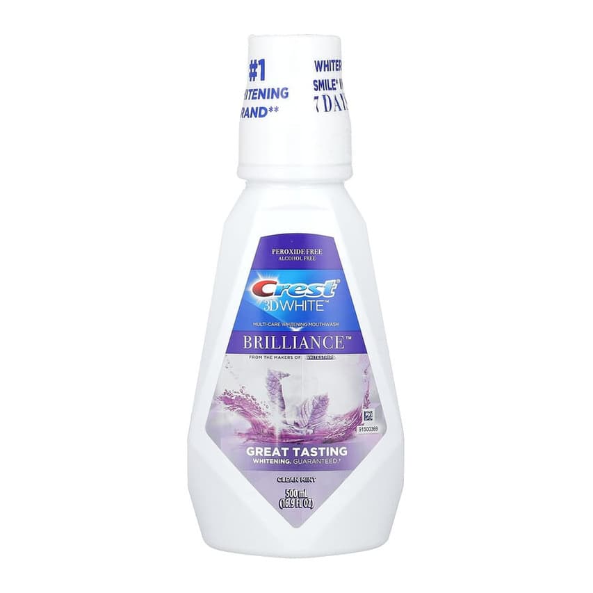 3D White, Brilliance Whitening Mouthwash, Alcohol Free, Clean Mint