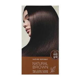 Hair & Nature Hair Color Cream (#5N Natural Brown): Hairdye + Oxidizing Agent + Hair Treatment