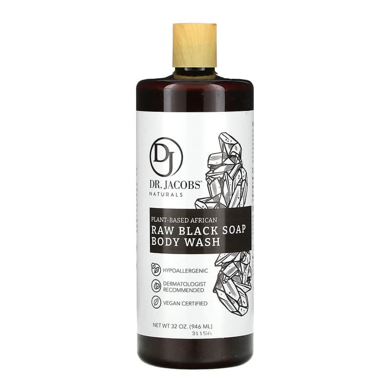 Plant-Based African Raw Black Soap Body Wash