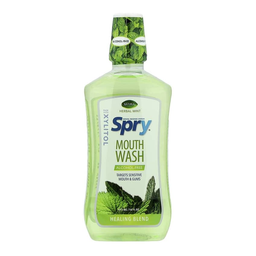 Spry® Mouth Wash, Healing Blend, Alcohol-Free, Natural Herbal Mint