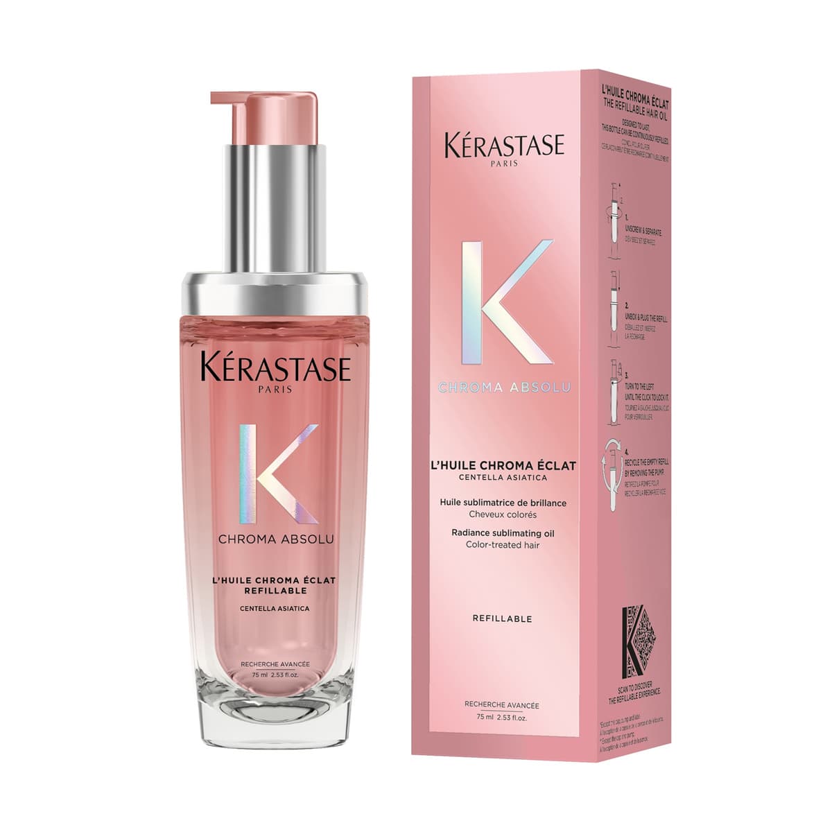 Chroma Absolu L'huile Chroma Éclat Refillable Radiance Sublimating Hair Oil, For Colour-Treated Hair