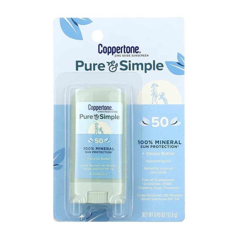 Pure & Simple, Sunscreen Stick, SPF 50, Cocoa Butter