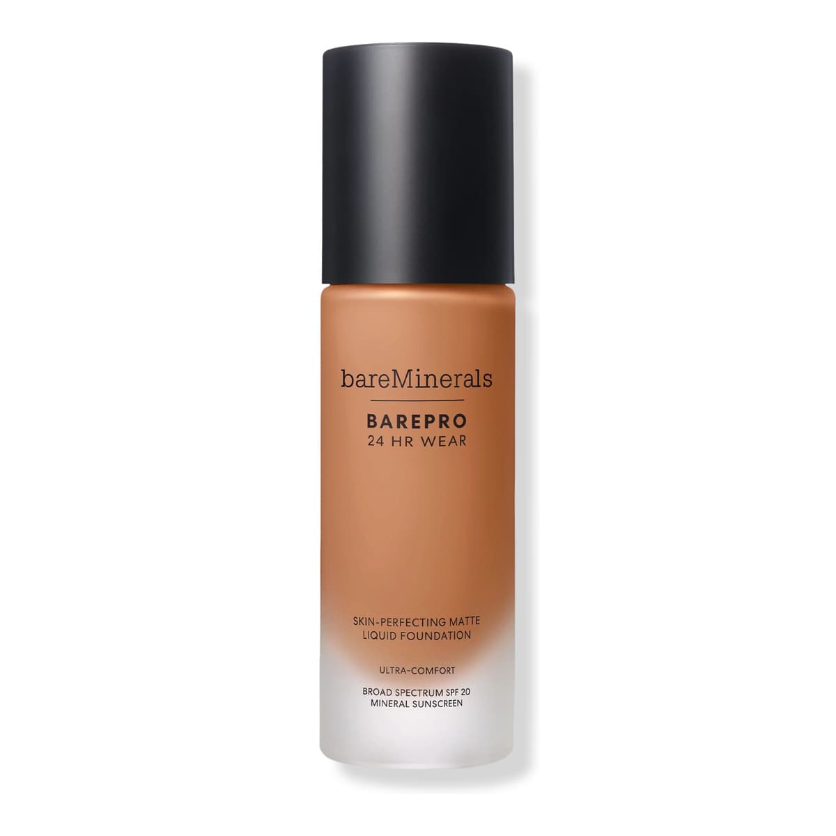 BAREPRO 24HR Wear Skin-Perfecting Matte Liquid Foundation Mineral SPF 20, Medium Deep 46 Cool