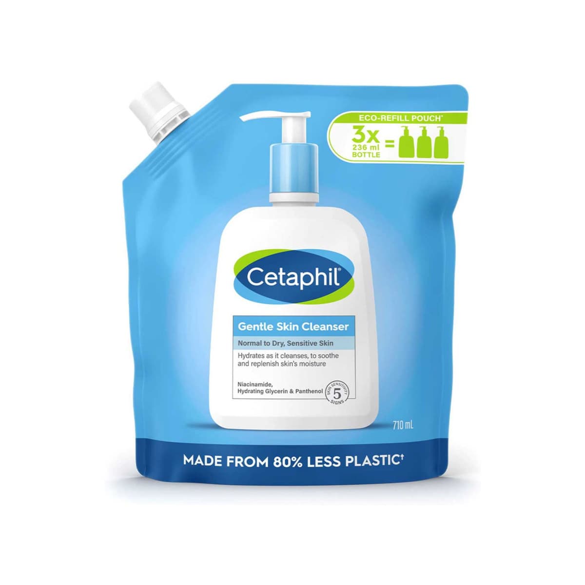 Gentle Skin Cleanser Refill Pouch, Face & Body Wash for Dry, Sensitive Skin