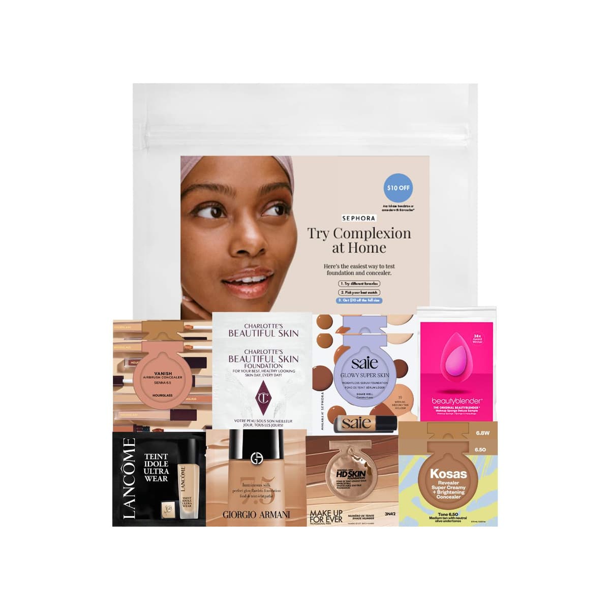 Complexion Try-On Sample Bag With Redeemable Voucher, Medium Tan - Option 2