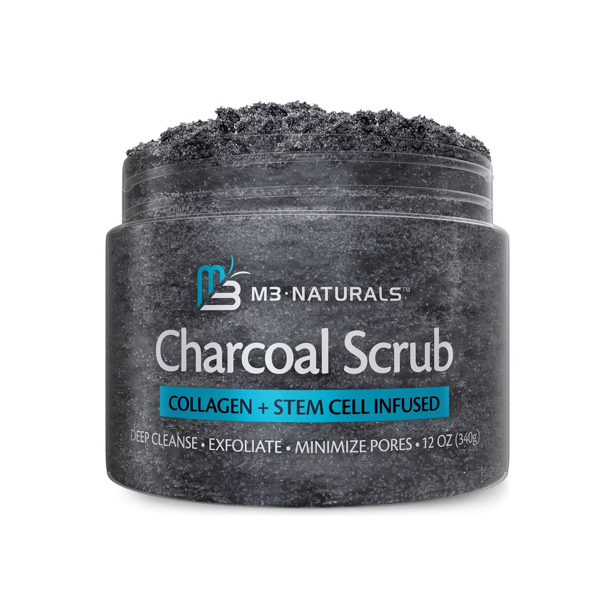 Charcoal Body Scrub, Exfoliating Body Scrub, Charcoal Face Exfoliator, M3 Naturals