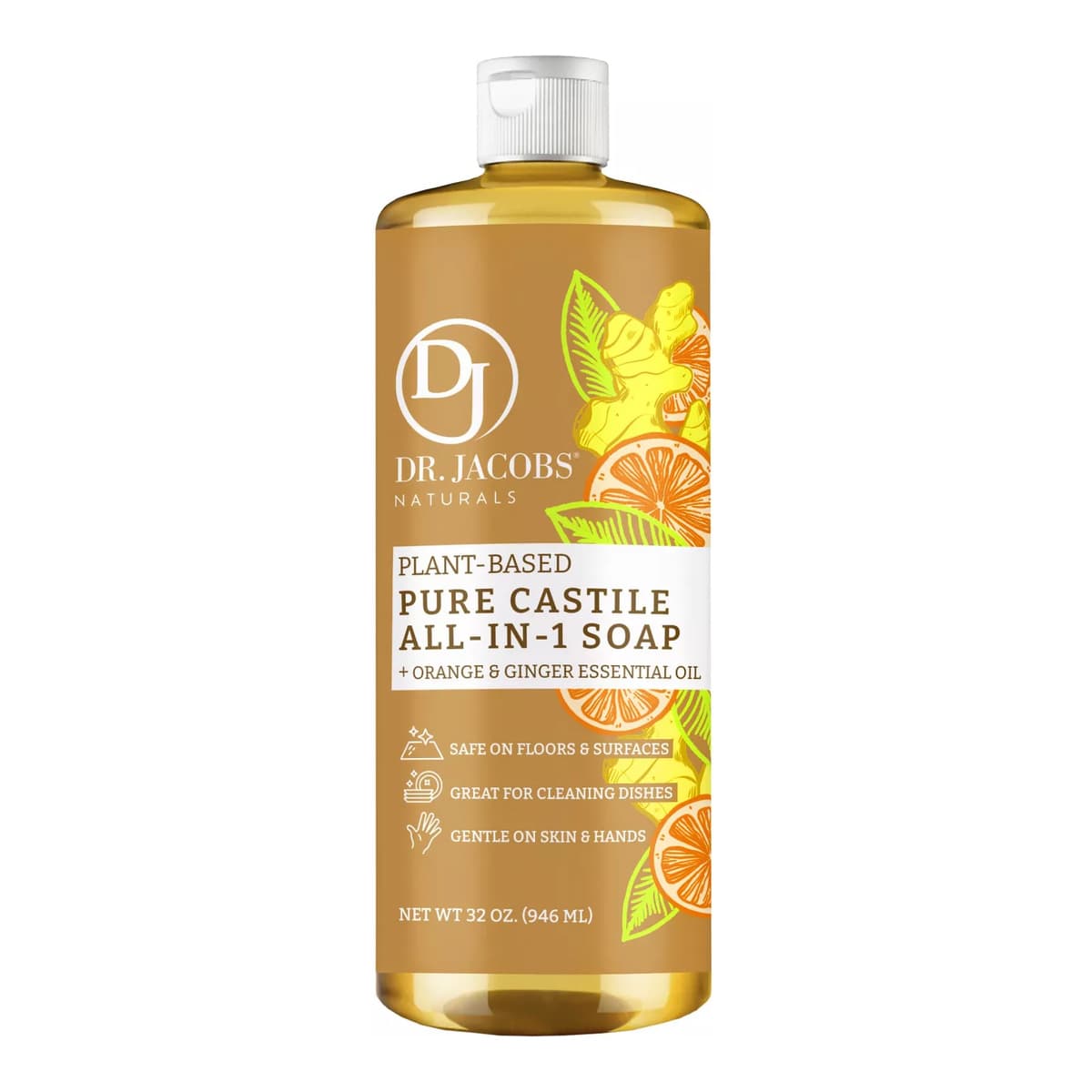 Orange & Ginger All in 1 Castile Soap - Thin Formula