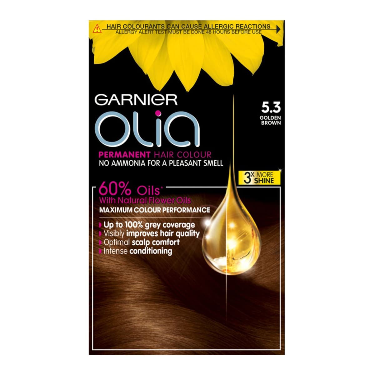 Olia 5.3 Golden Brown No Ammonia Permanent Hair Dye