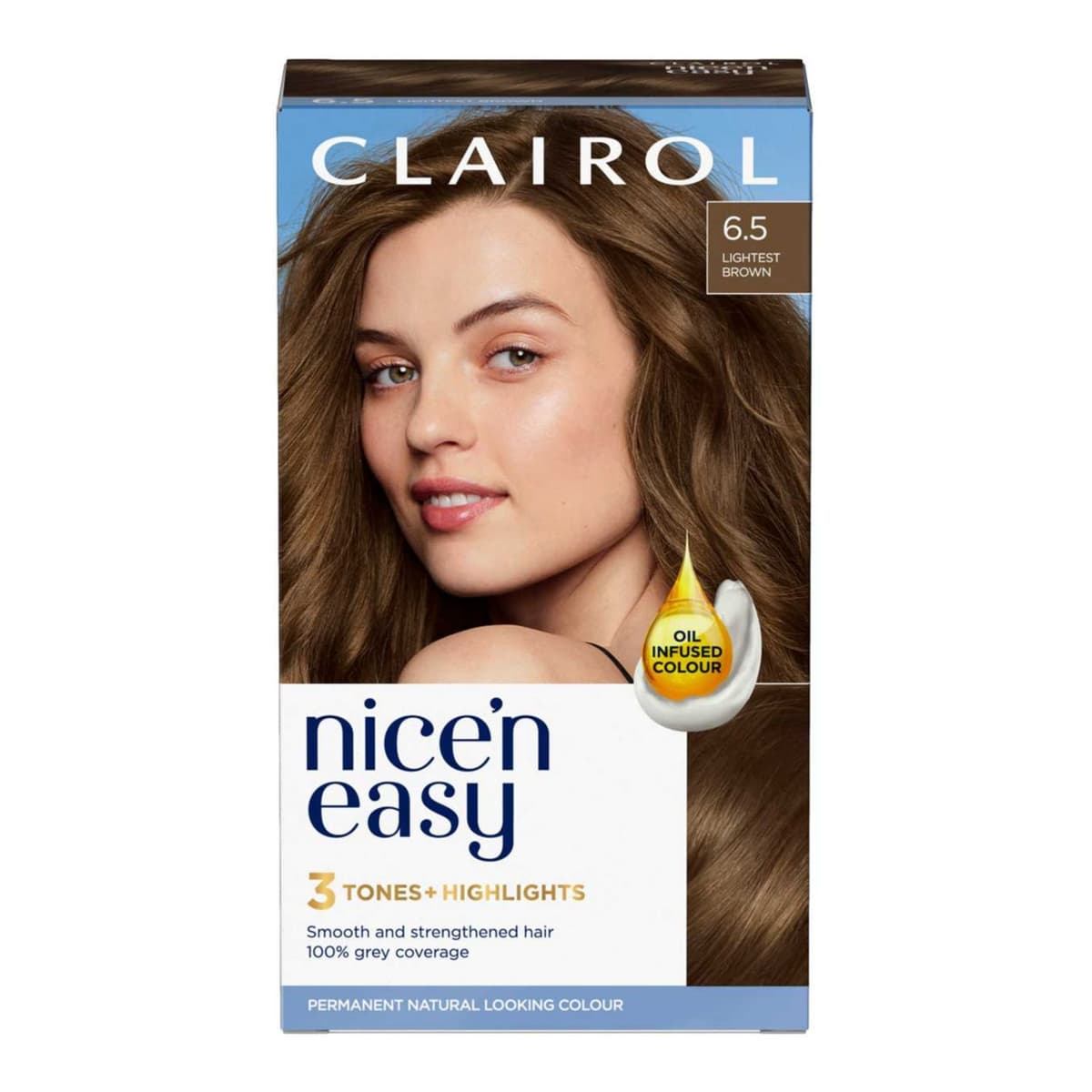 Clairol Nice'n Easy Crème Oil Infused Permanent Hair Dye 6.5 Lightest Brown