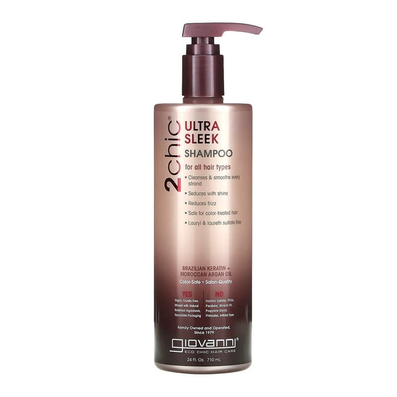 2chic, Ultra-Sleek Shampoo, For All Hair Types, Brazilian Keratin + Moroccan Argan Oil